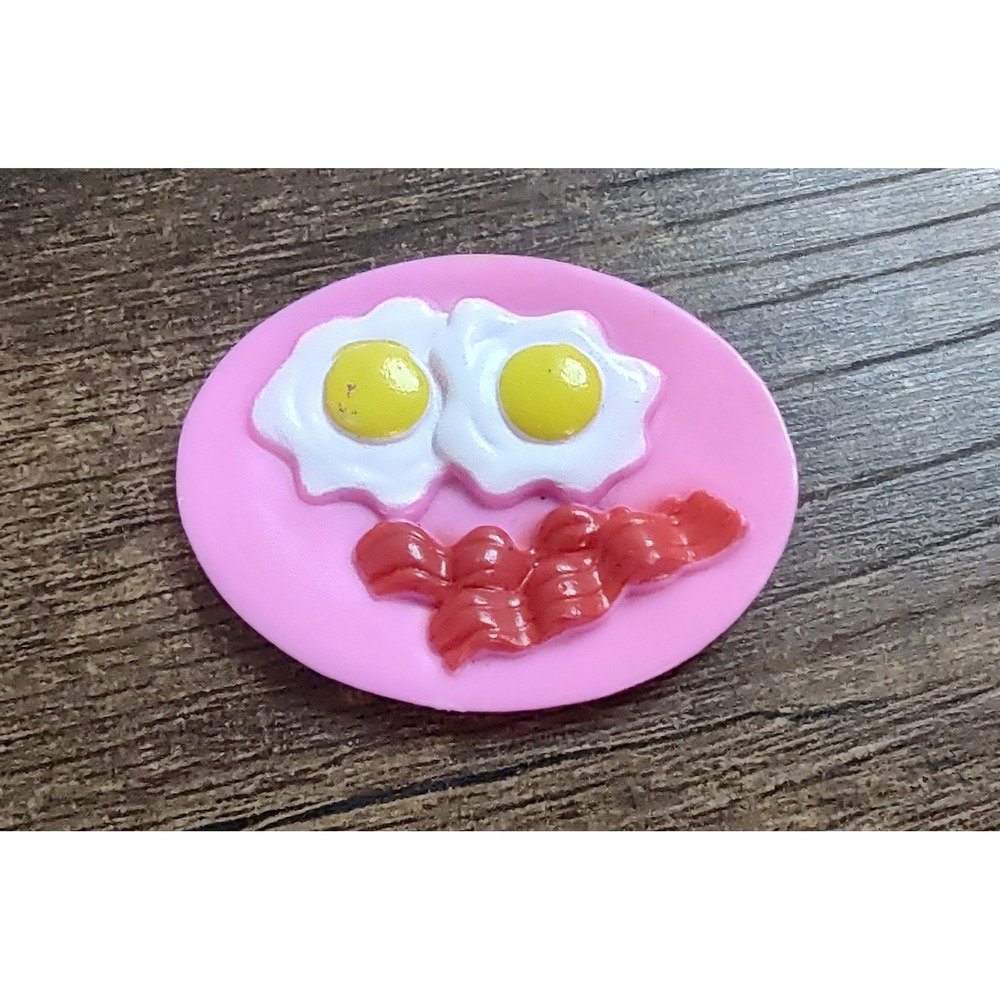 Barbie Breakfast Food Plate Bacon Eggs Kitchen  Dollhouse Miniatures Z26